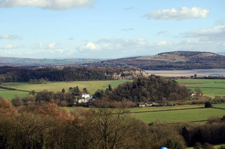 A wide shot of the Castle Head field center and surrounding areas