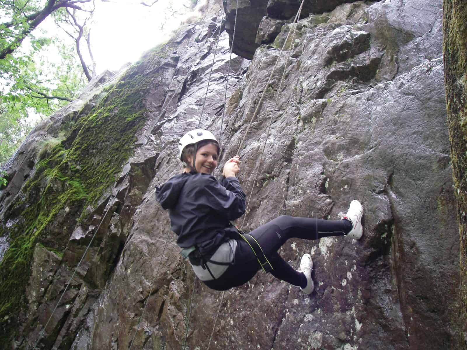 Girl abseiling