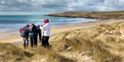 A Level Geography students in sand dunes