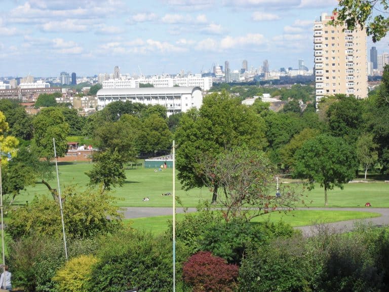 parkland in an urban area