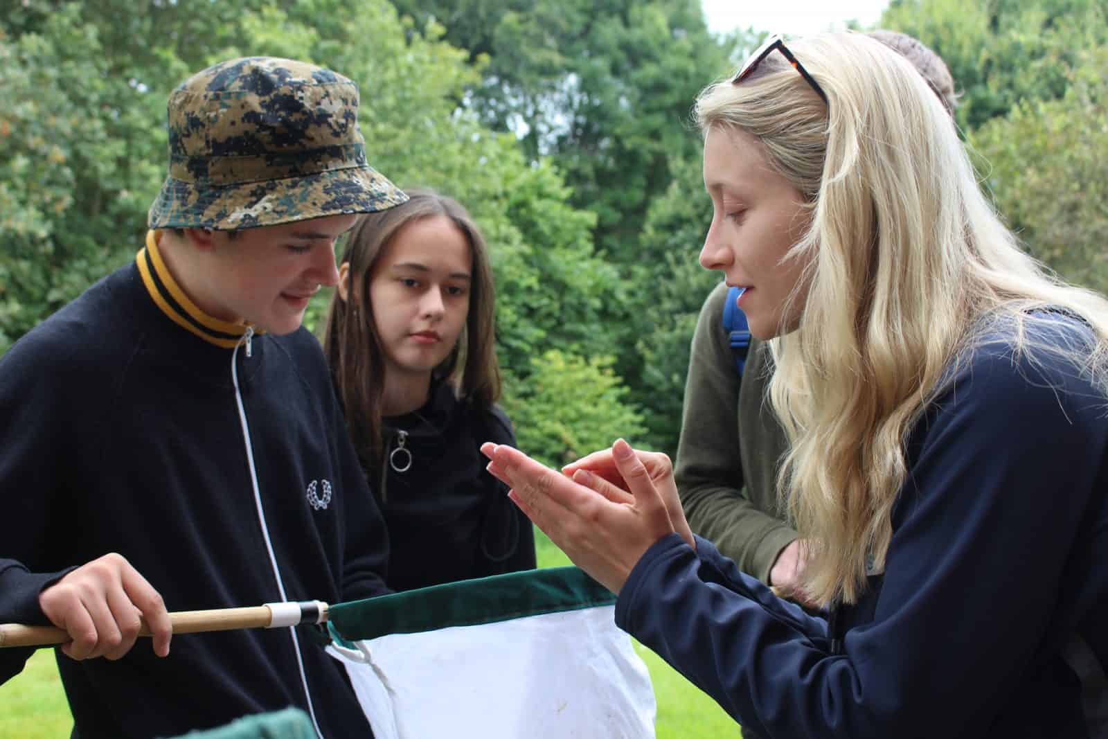 young people learning outdoors