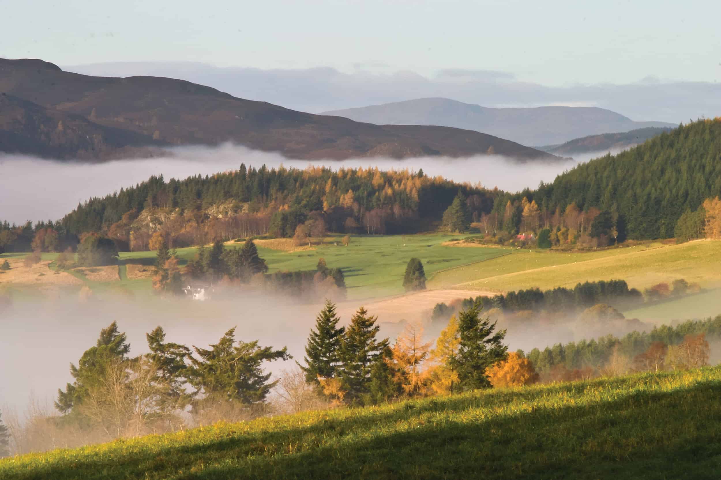Autumnal Hills with low clouds. Be inspired by nature for your writing. 