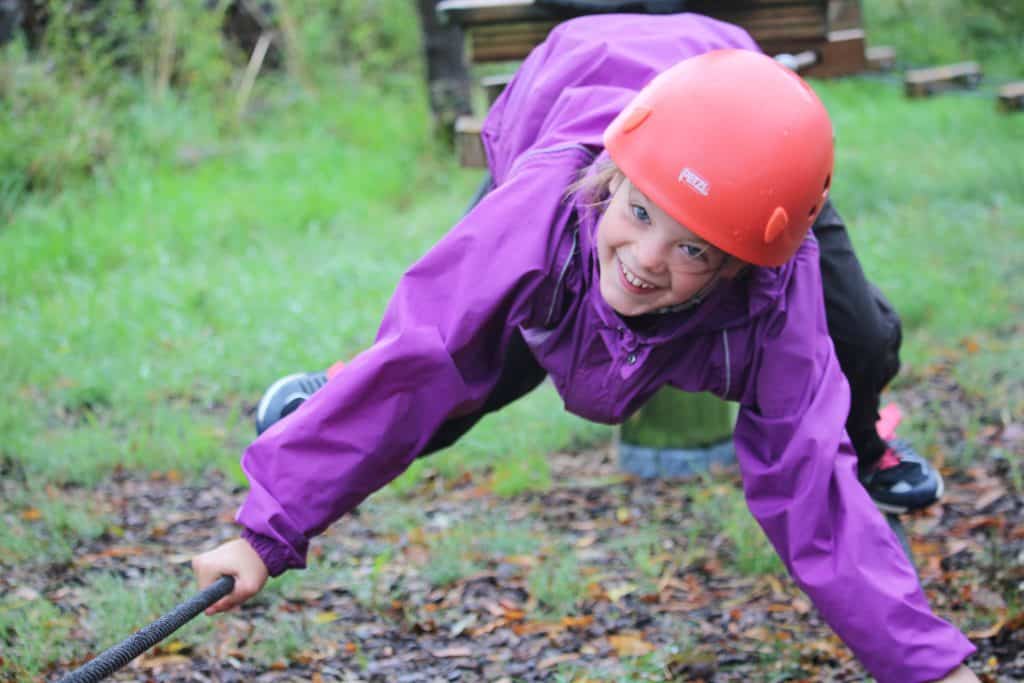 Girl on low ropes