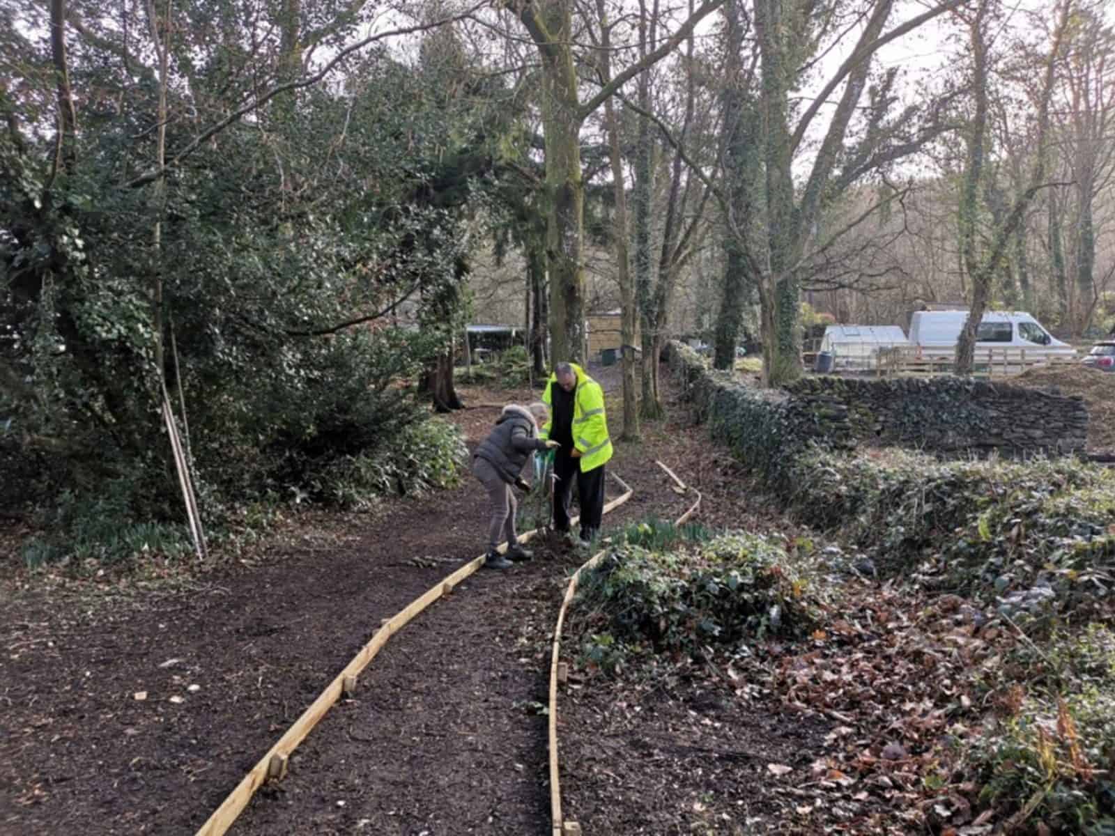 Wellbeing walkway being built at FSC Rhyd-y-creuau