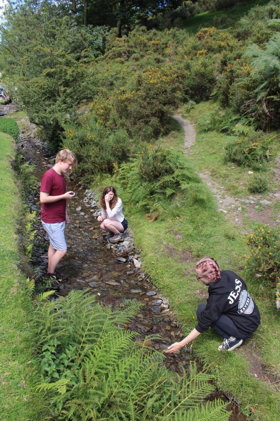 Students in KS4 River study Carding Mill Valley
