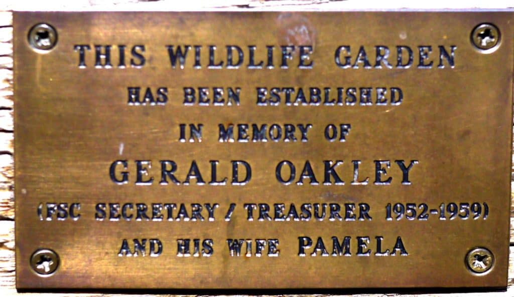 Plaque on commemorative bench at FSC Flatford Mill