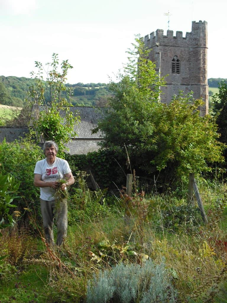 Robin Oakley working in the kitchen garden at Nettlecombe