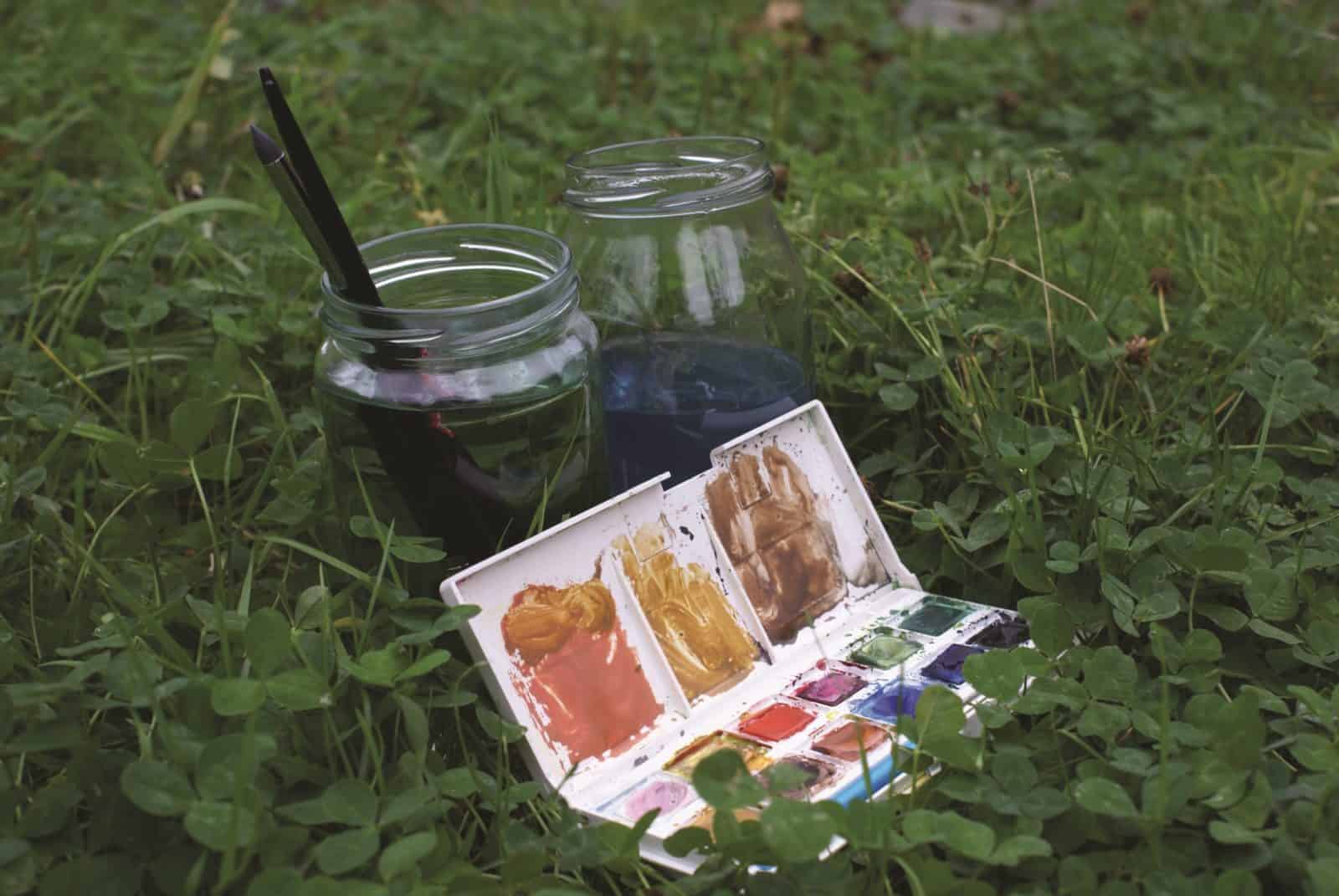Watercolours in the grass