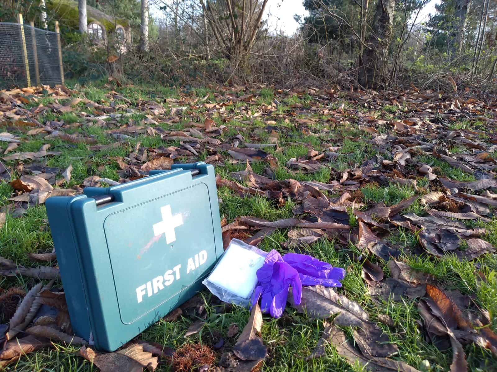 first aid kit in outdoors