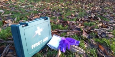 first aid kit in outdoors