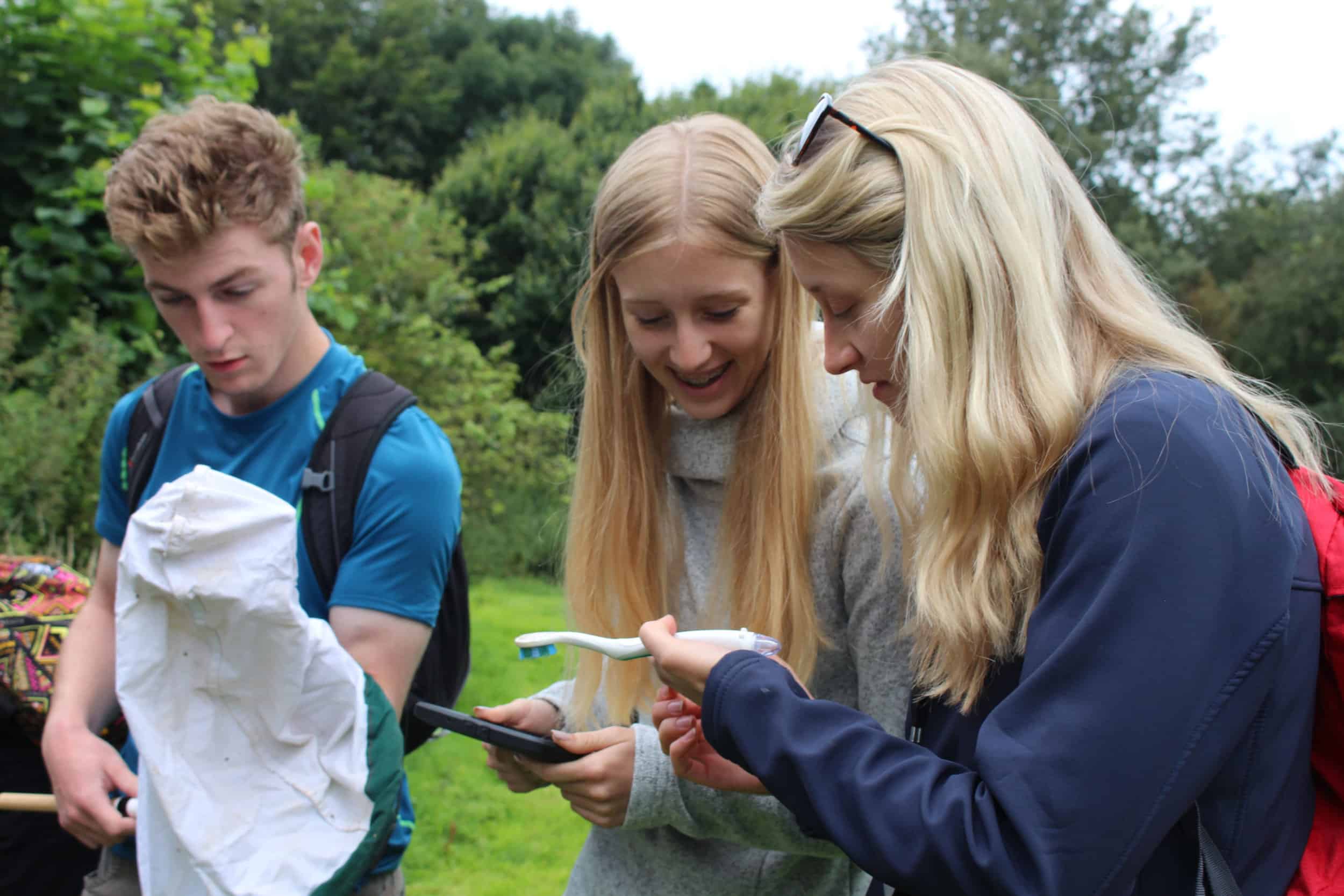 Holly Dillon with two Young Darwin Scholars