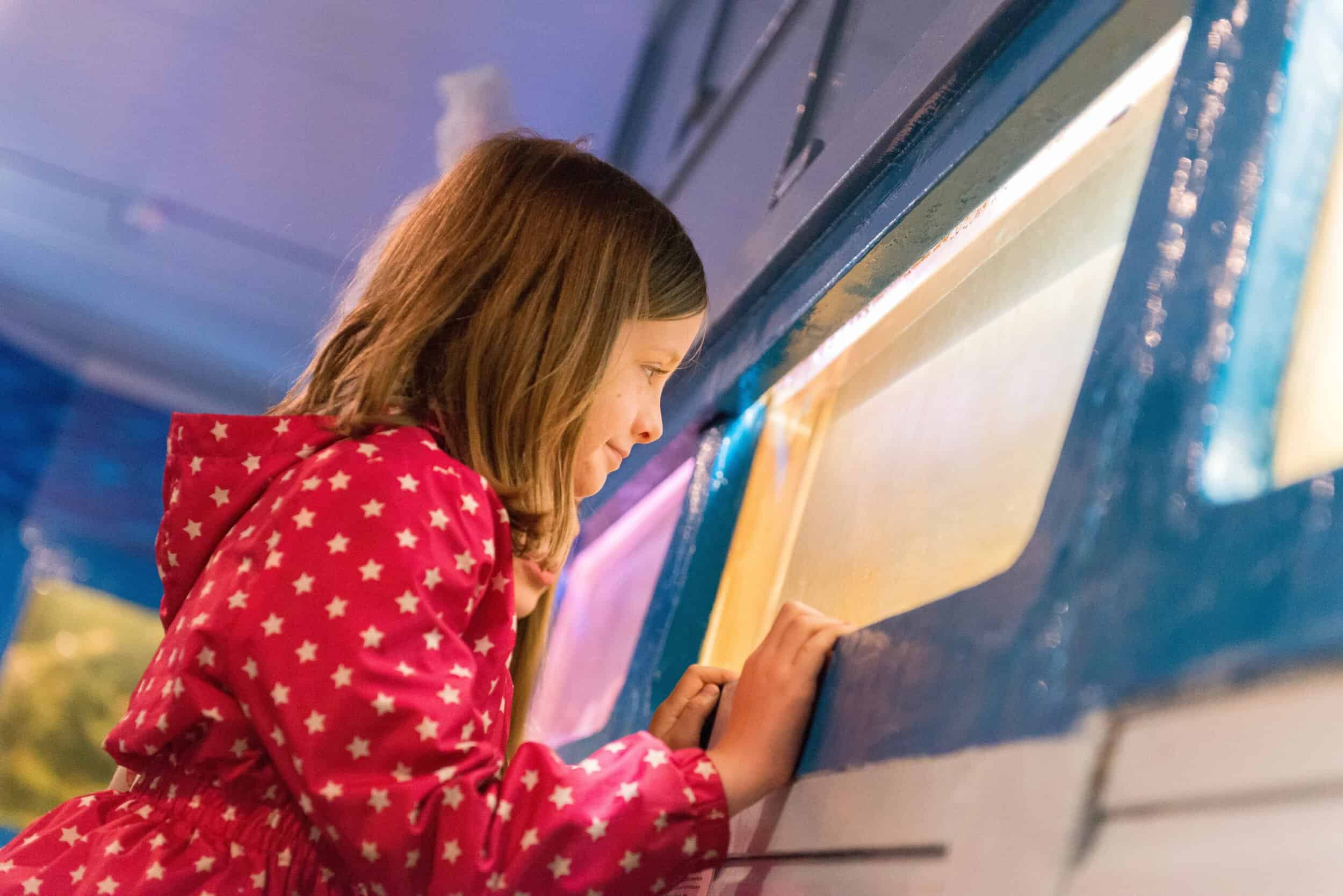 A girl at the FSC Millport museum