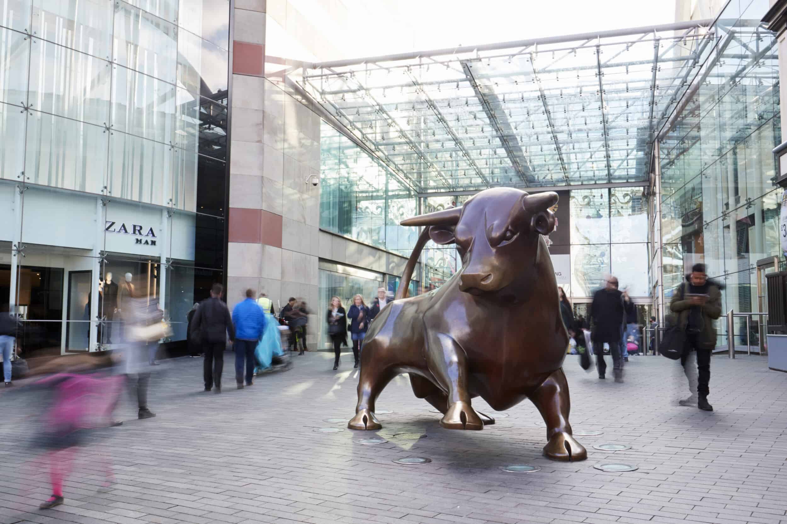 Statue Outside The Bullring Shopping Centre In Birmingham UK