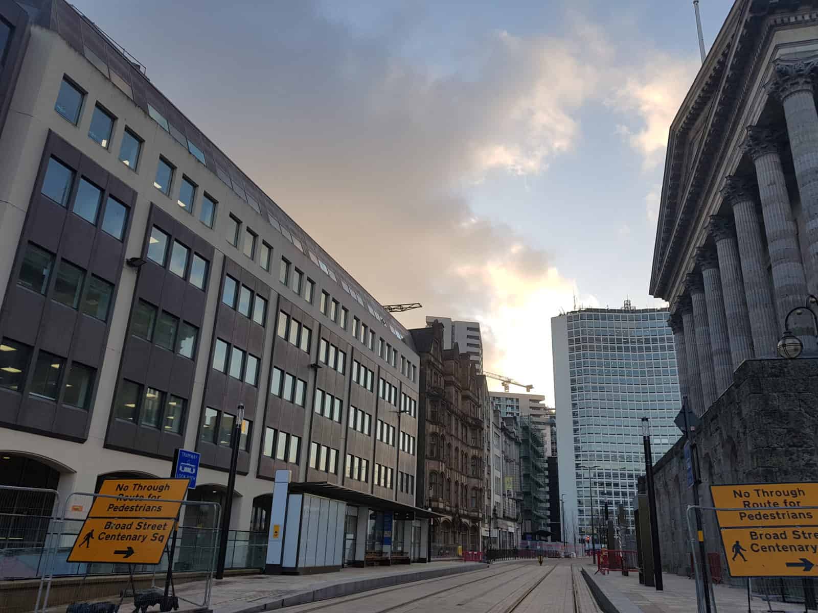 Birmingham Town Hall and the new Birmingham Metro