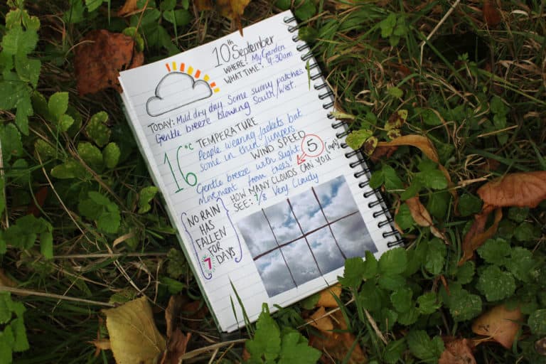 An example of a weather diary
