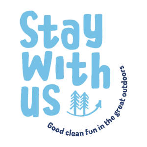 Stay with us, good clean fun in the outdoors logo