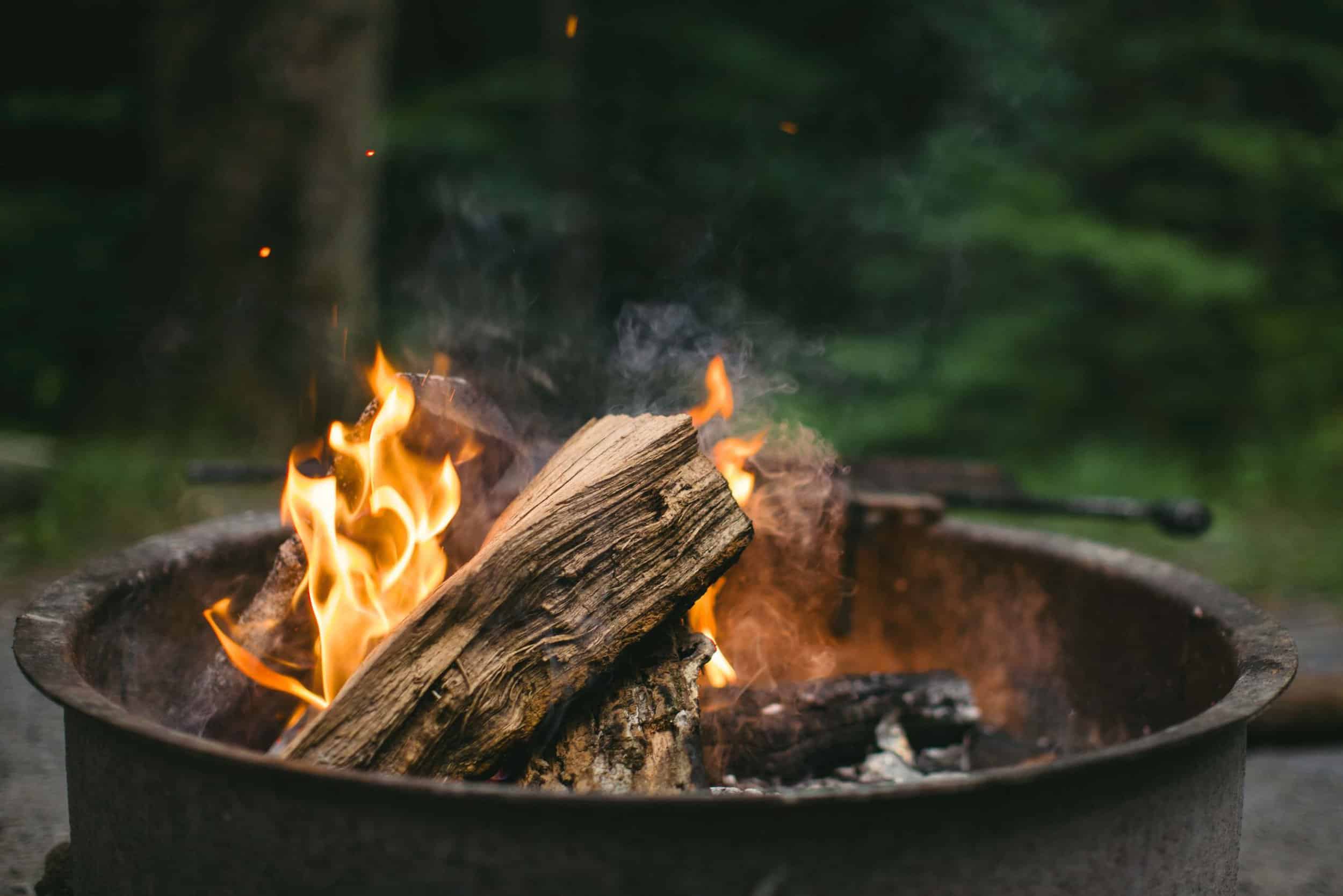 A burning campfire