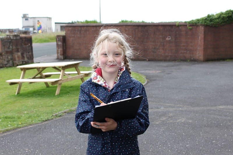 girl with clipboard