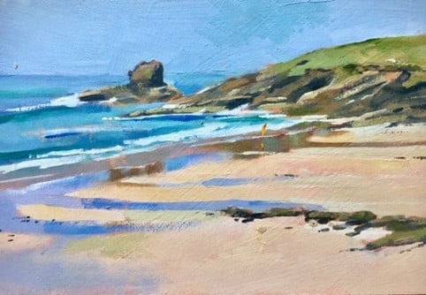 Oil painting of the seaside by Rob Dudley from one of our oil and acrylic courses.