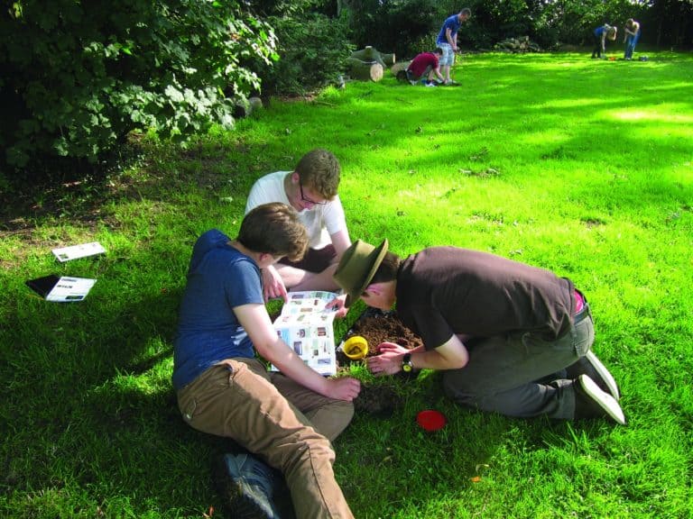 group of biology students