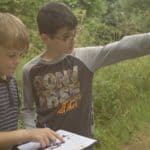 outdoor activity in school grounds with pupils