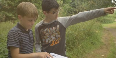 outdoor activity in school grounds with pupils