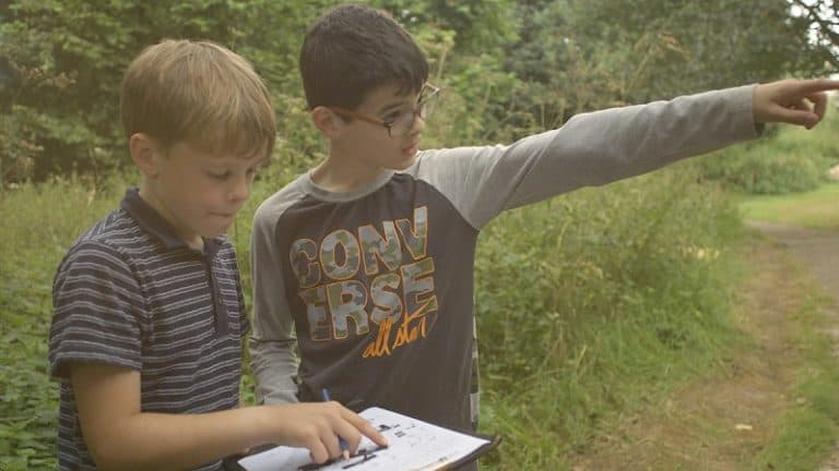 outdoor activity in school grounds with pupils