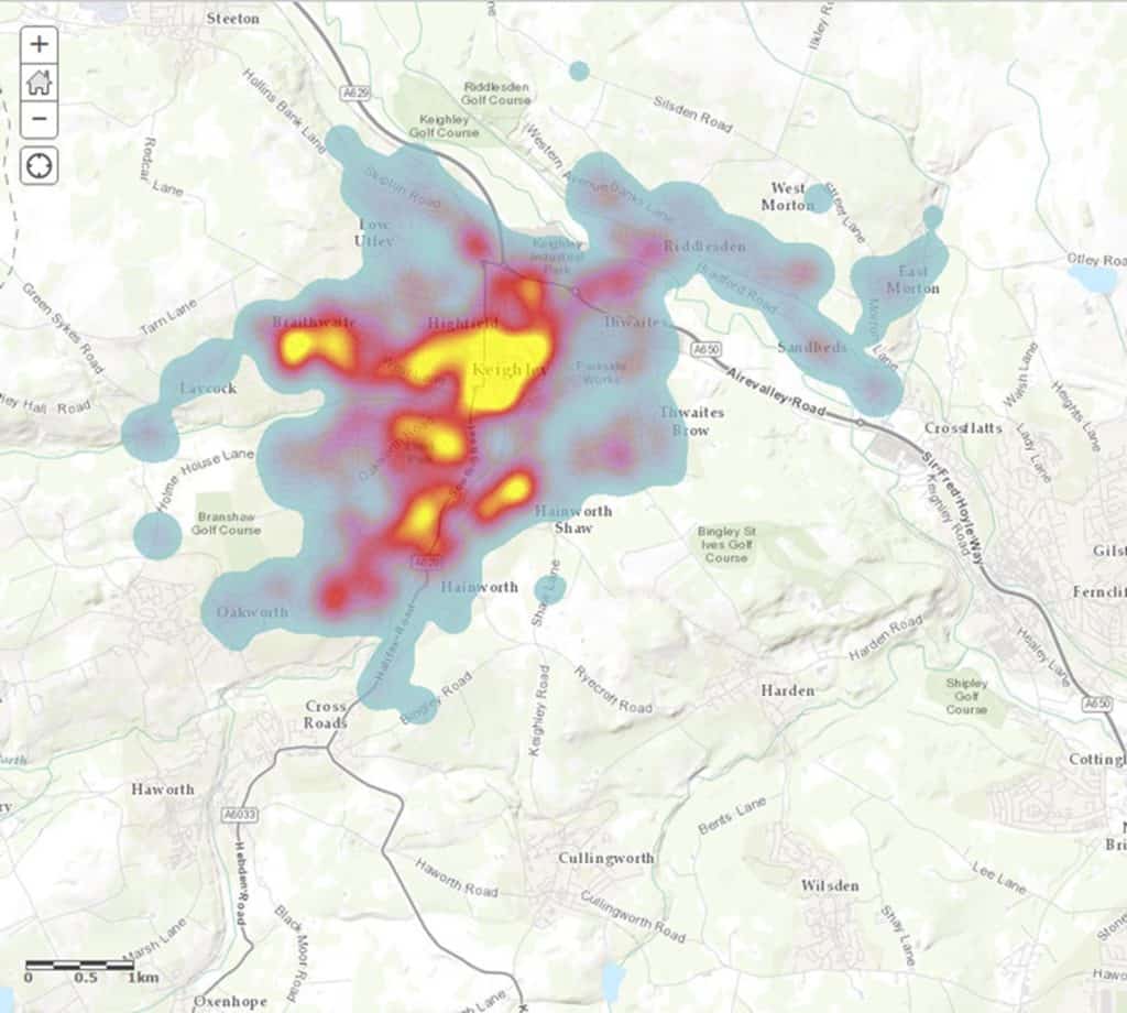 Crime data on heat map