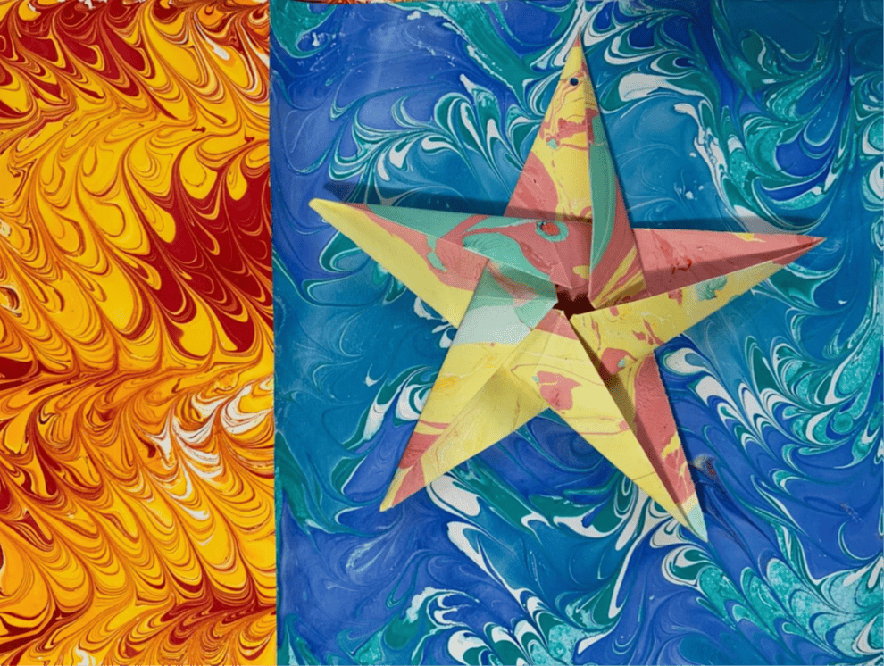Marbled paper star