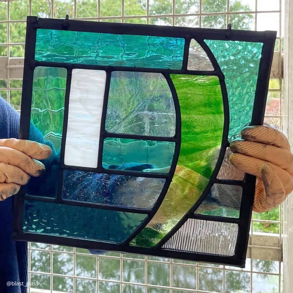 A stained glass panel created on one of our stained glass courses.