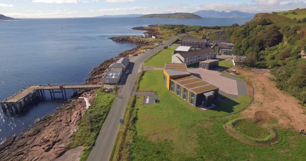 Arial view of Millport Field Centre
