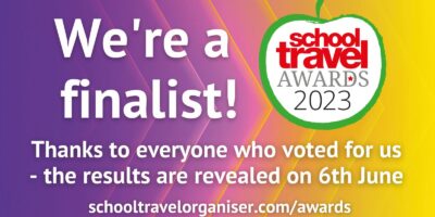 we're a finalist at school travel awards 2023