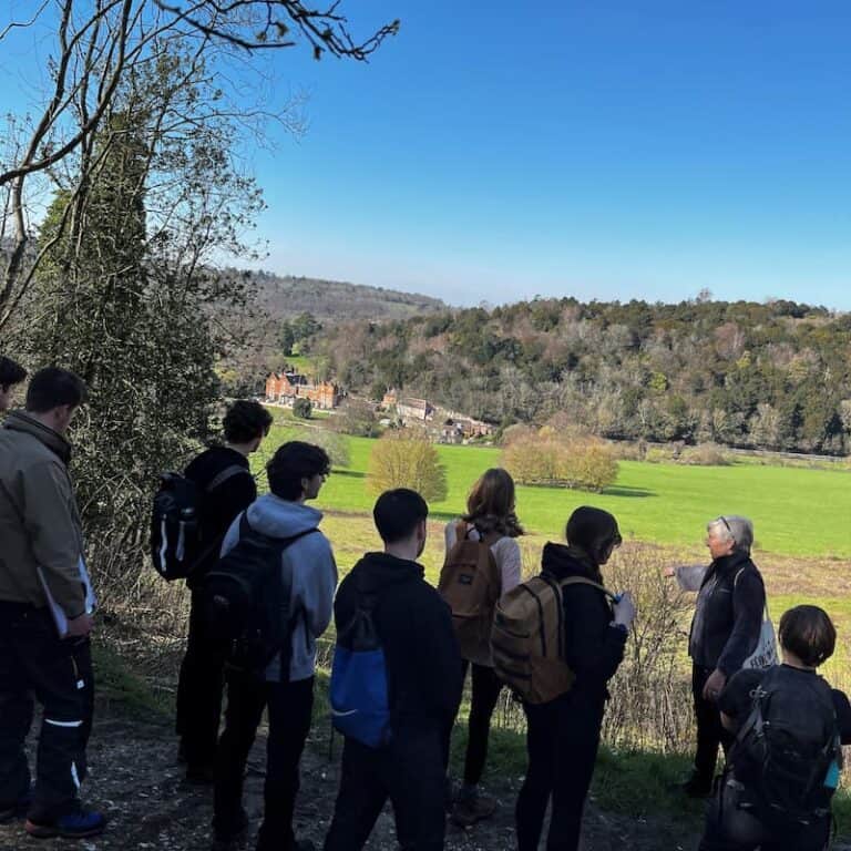 group of university students outdoors