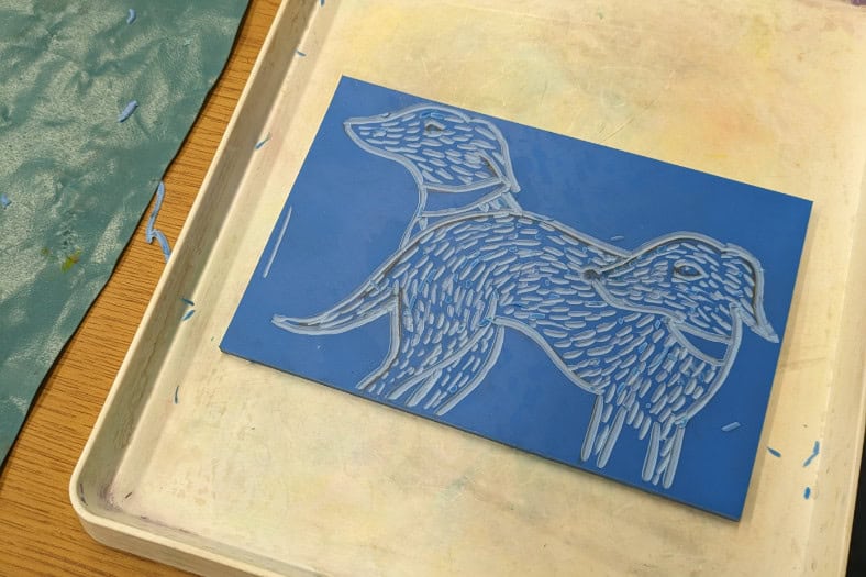 An example of what you could create on this Lino cutting and printing course
