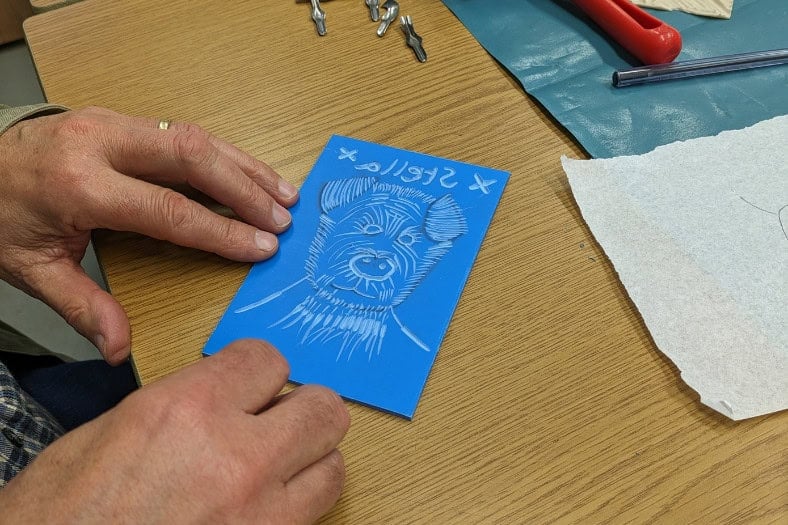 An example of what you could create on this Lino cutting and printing course