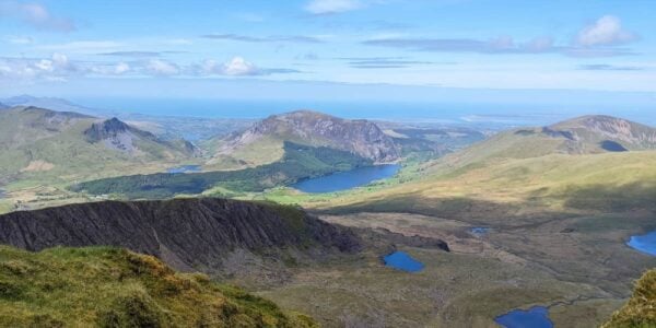 A photo of the view from the summit of Snowdon
