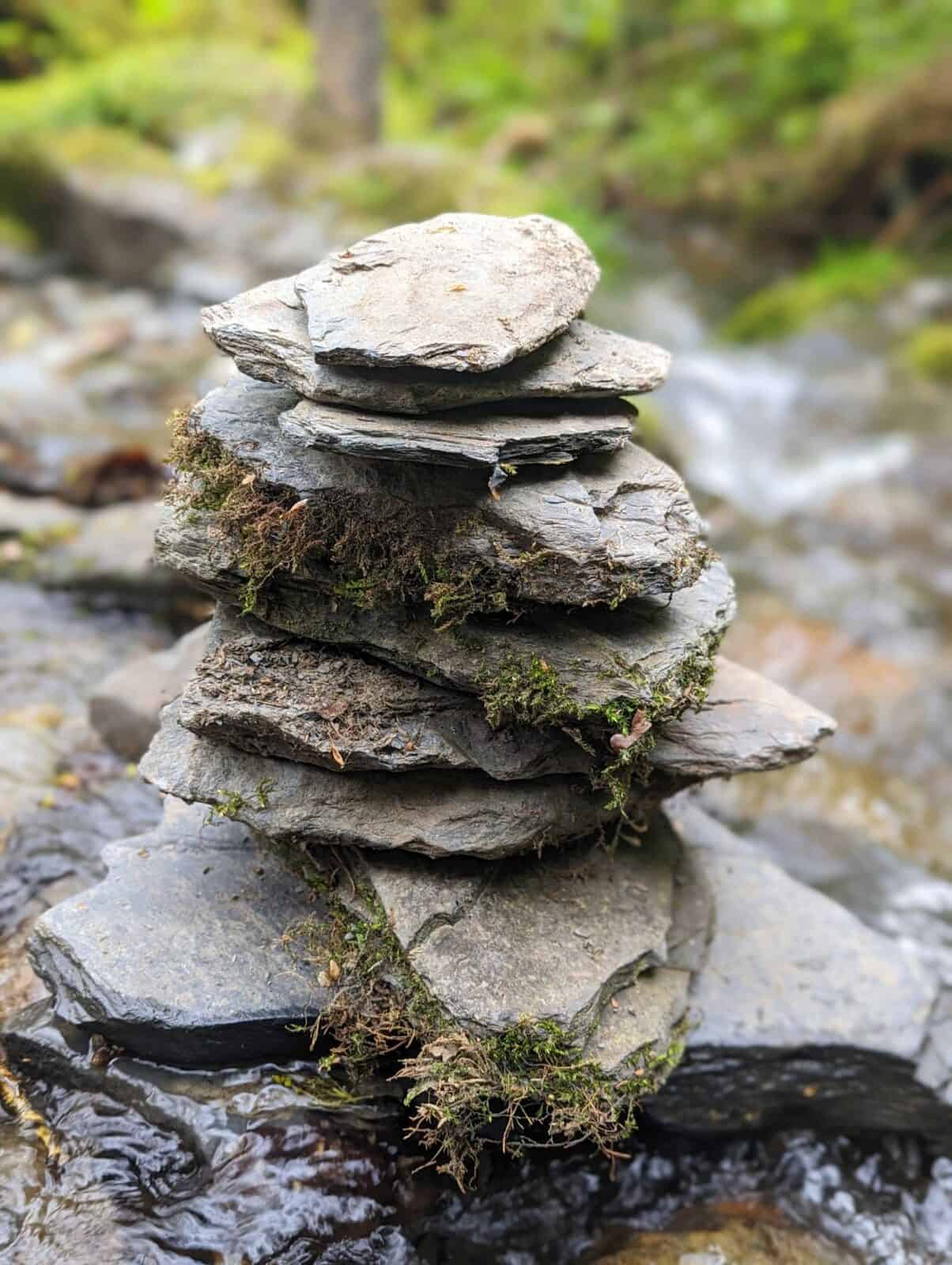 A photo of a stack of rock