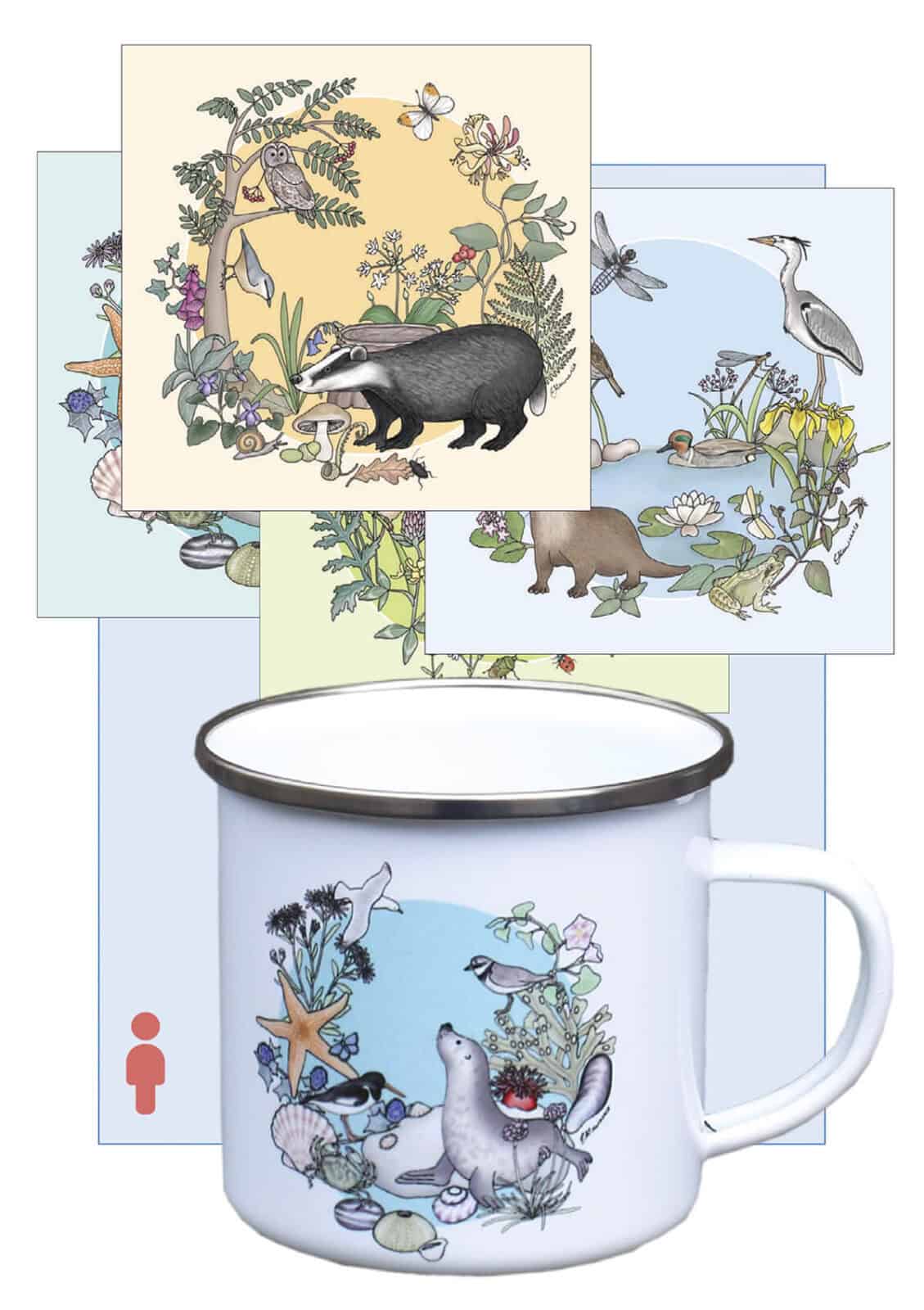 Coastal mug and notelets