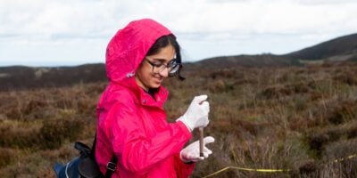 girl doing biology fieldwork