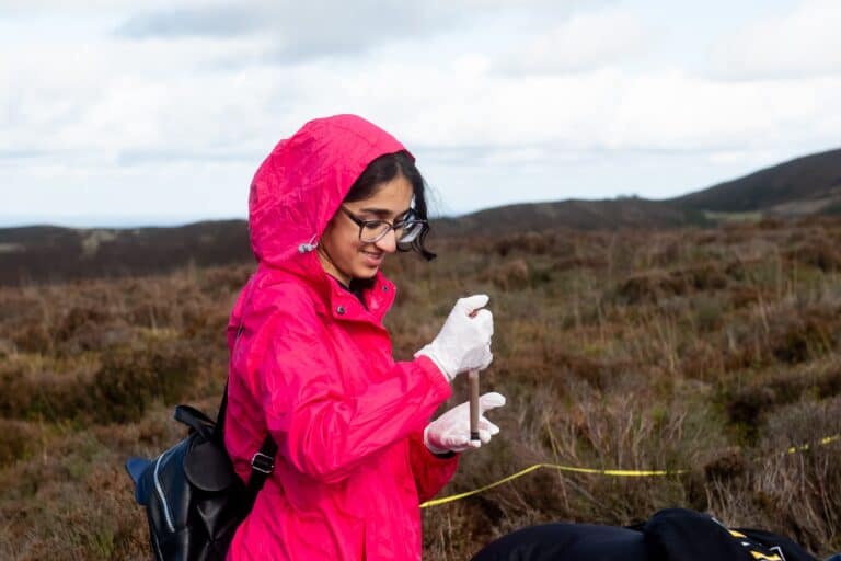 girl doing biology fieldwork