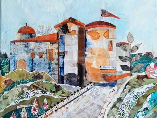 collage picture of a building