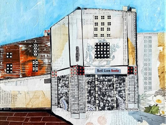 Collage picture of a shop
