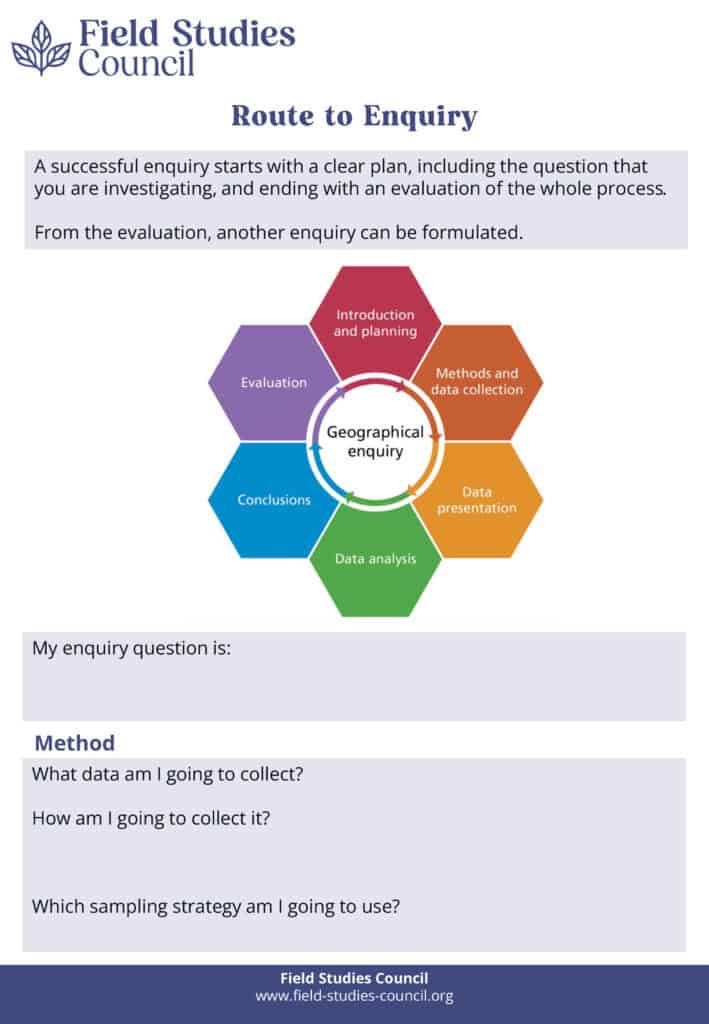 Route to Enquiry support worksheet