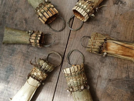 Natural crafts on a wooden table