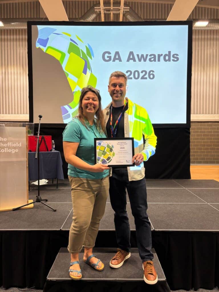 Jo Harris and Dr Rob Parker being presented with GA publishing award 2026