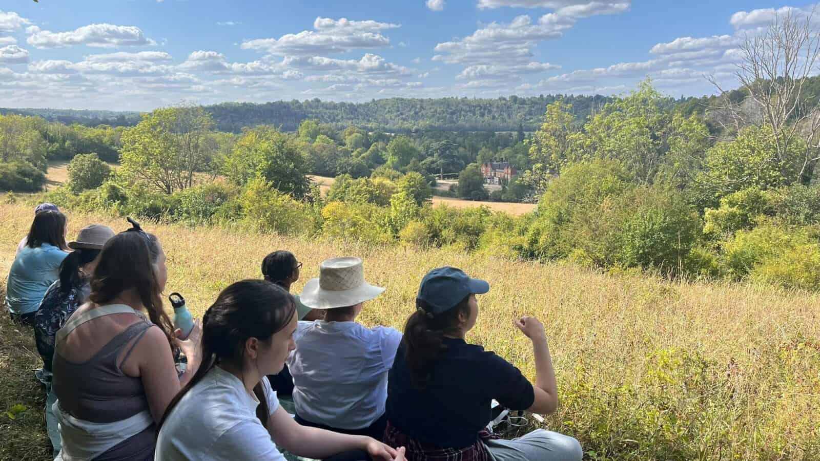 A photo of a group enjoying the view - Wellbeing in Nature Weekend