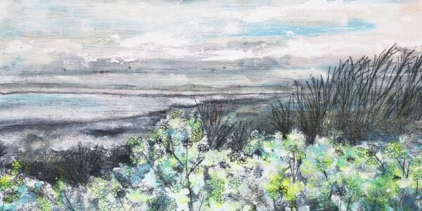 A mixed media landscape - Constable in stitches