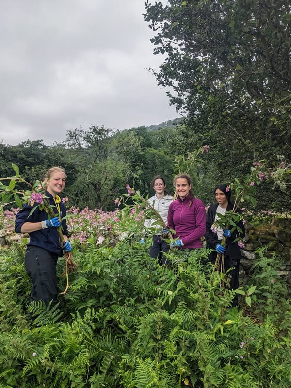 A photo of young people stood surrounded by plants - Adventure+ Camp