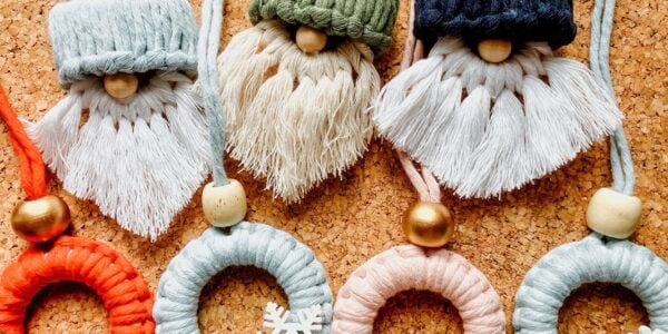 Macrame Christmas gonks - macrame Christmas decorations