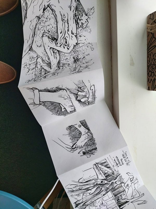 A photo of nature sketches - Creating Connections in Nature